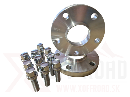Kép SWS Performance nyomtávszélesítő pogácsa 5×120, 65,1 mm, 20 mm – ezüst + csavarok