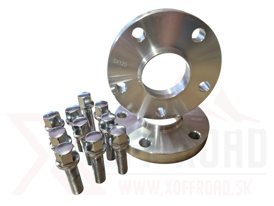 Kép SWS Performance nyomtávszélesítő pogácsa 5×120, 65,1 mm, 20 mm – ezüst + csavarok